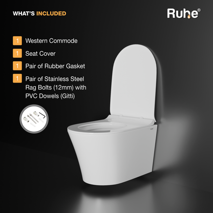 Noir Wall-Hung Western Commode White, What's Included