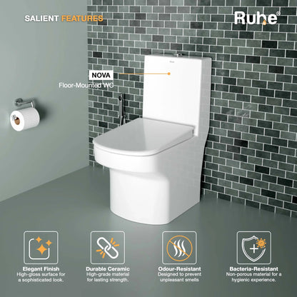 Nova One-Piece Western Commode S Trap, Salient Features