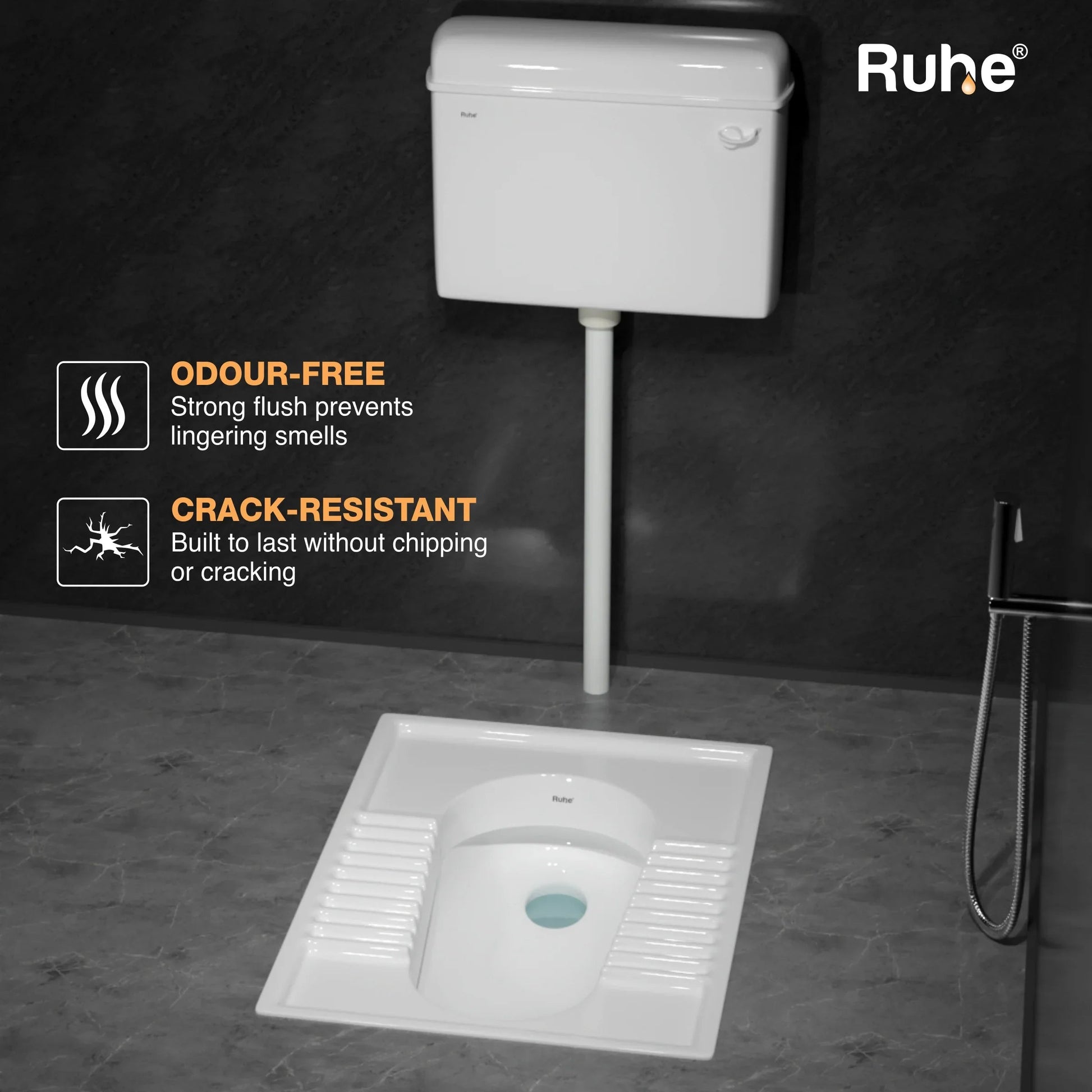 Orissa Pan Indian Toilet (21 x 16.5 x 11 inches), Crack Resistant