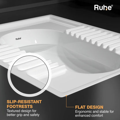 Orissa Pan Indian Toilet, Slip Resisant Footrests