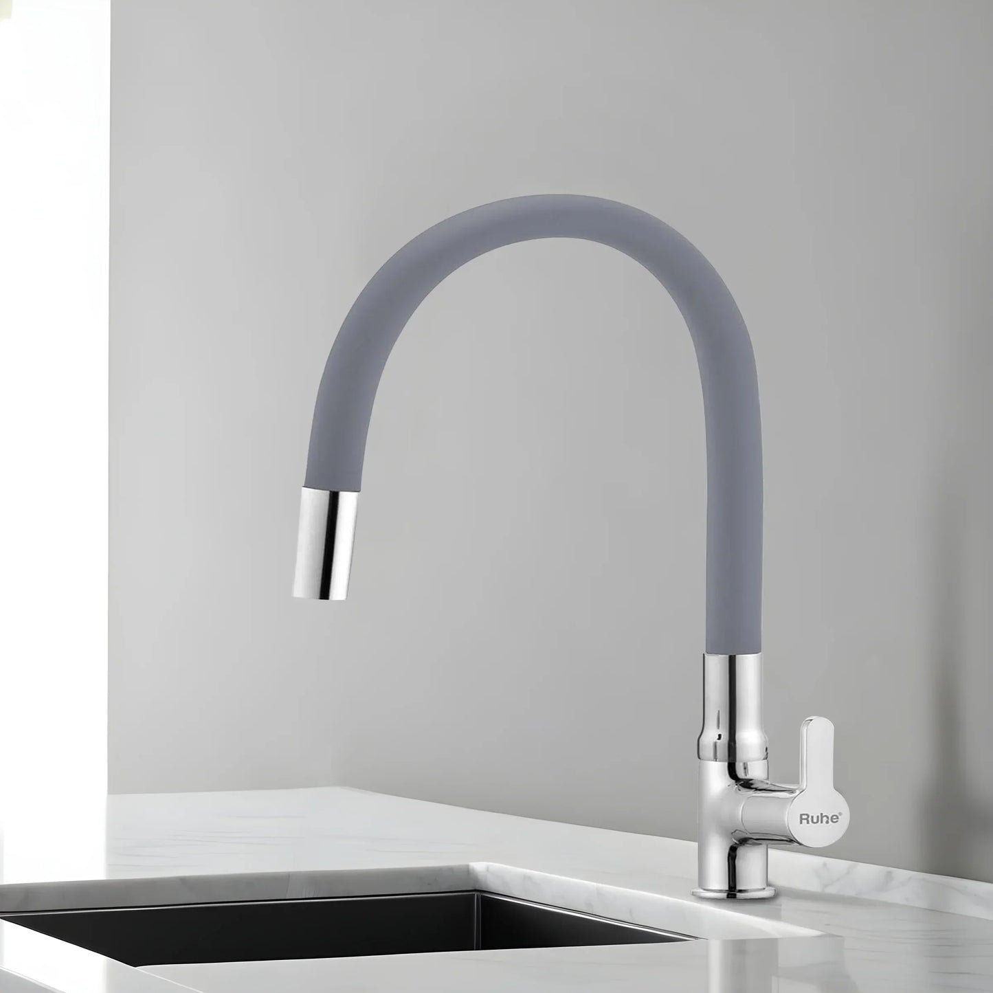 Pavo Deck Mount Kitchen Sink Tap with Coloured Flexible Silicone Spout