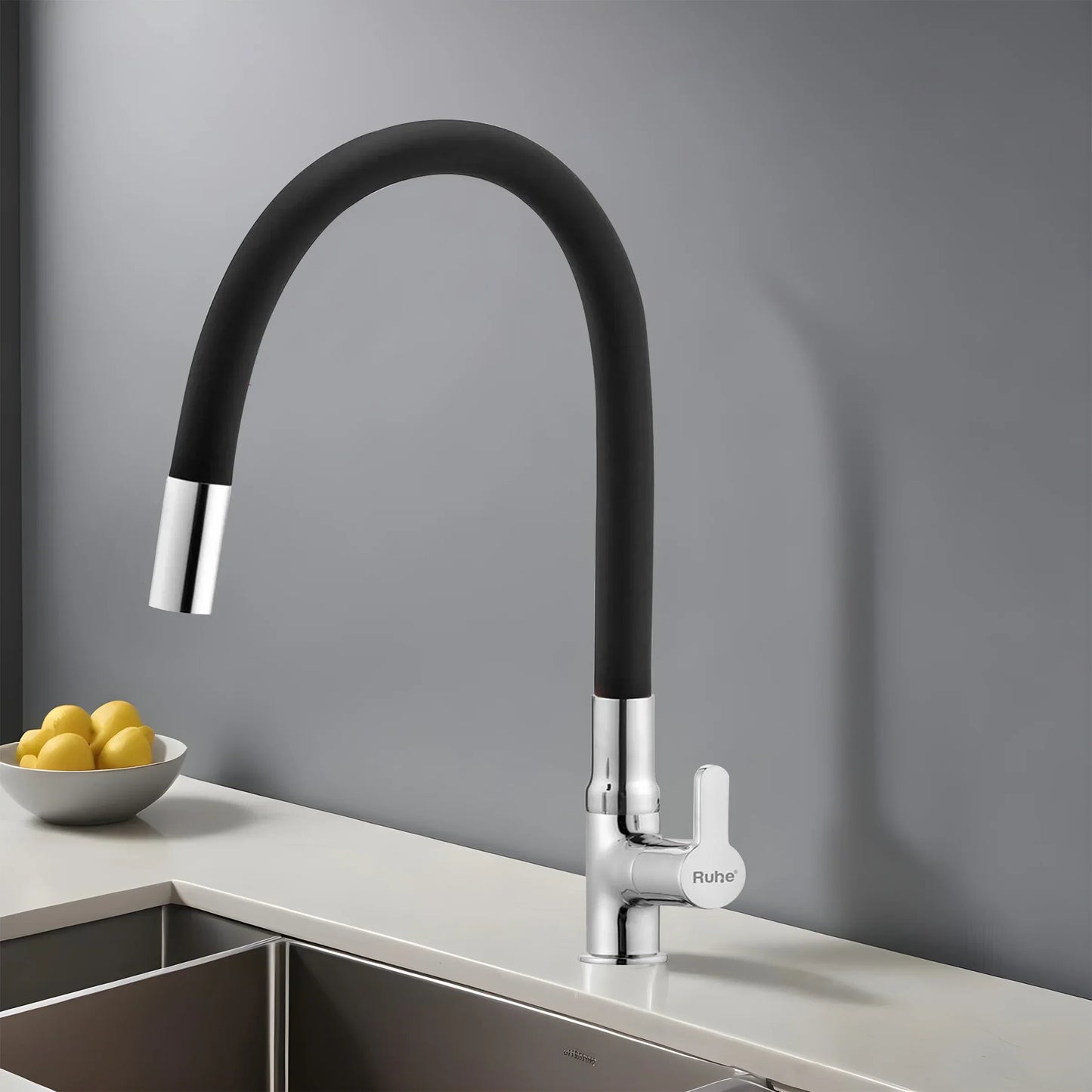 Pavo Deck Mount Kitchen Sink Tap with Coloured Flexible Silicone Spout