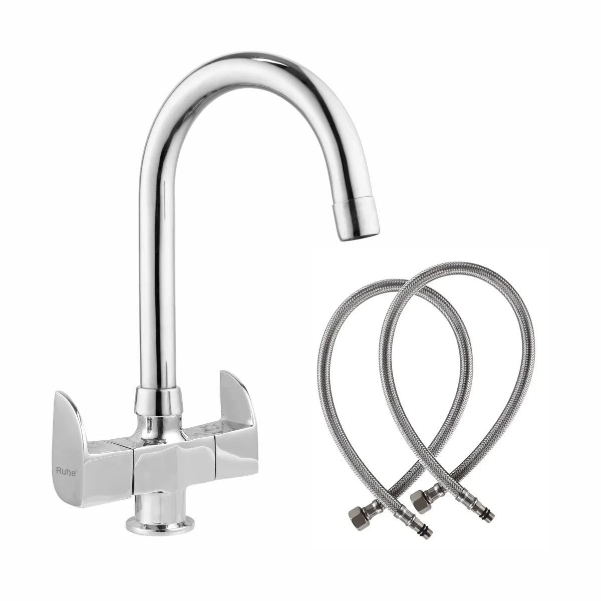Pristine Deck Mount Wash Basin Mixer Tap with Swivel Spout
