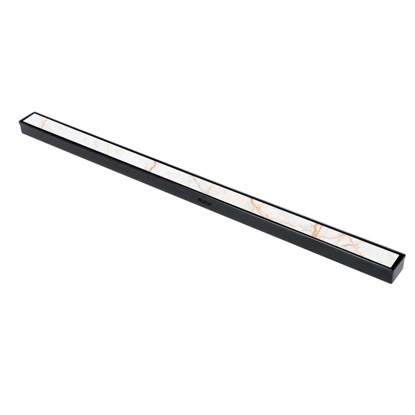 Marble Insert Shower Drain Channel (36 x 2 Inches) Black PVD Coated - by Ruhe