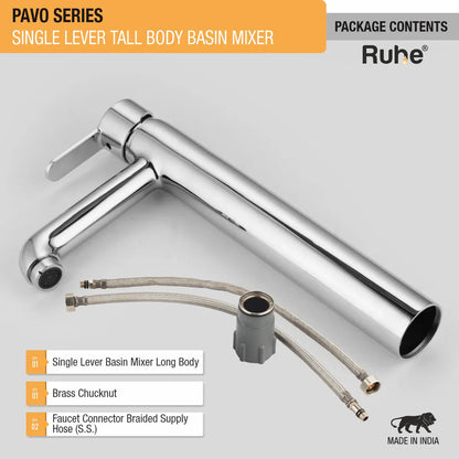 Pavo Single Lever Deck-mount Tall Body Wash Basin Mixer Tap - Meterial details