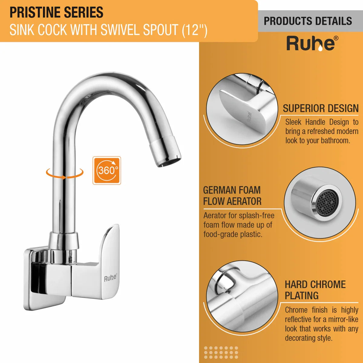 Brass Sink Tap with Swivel Spout