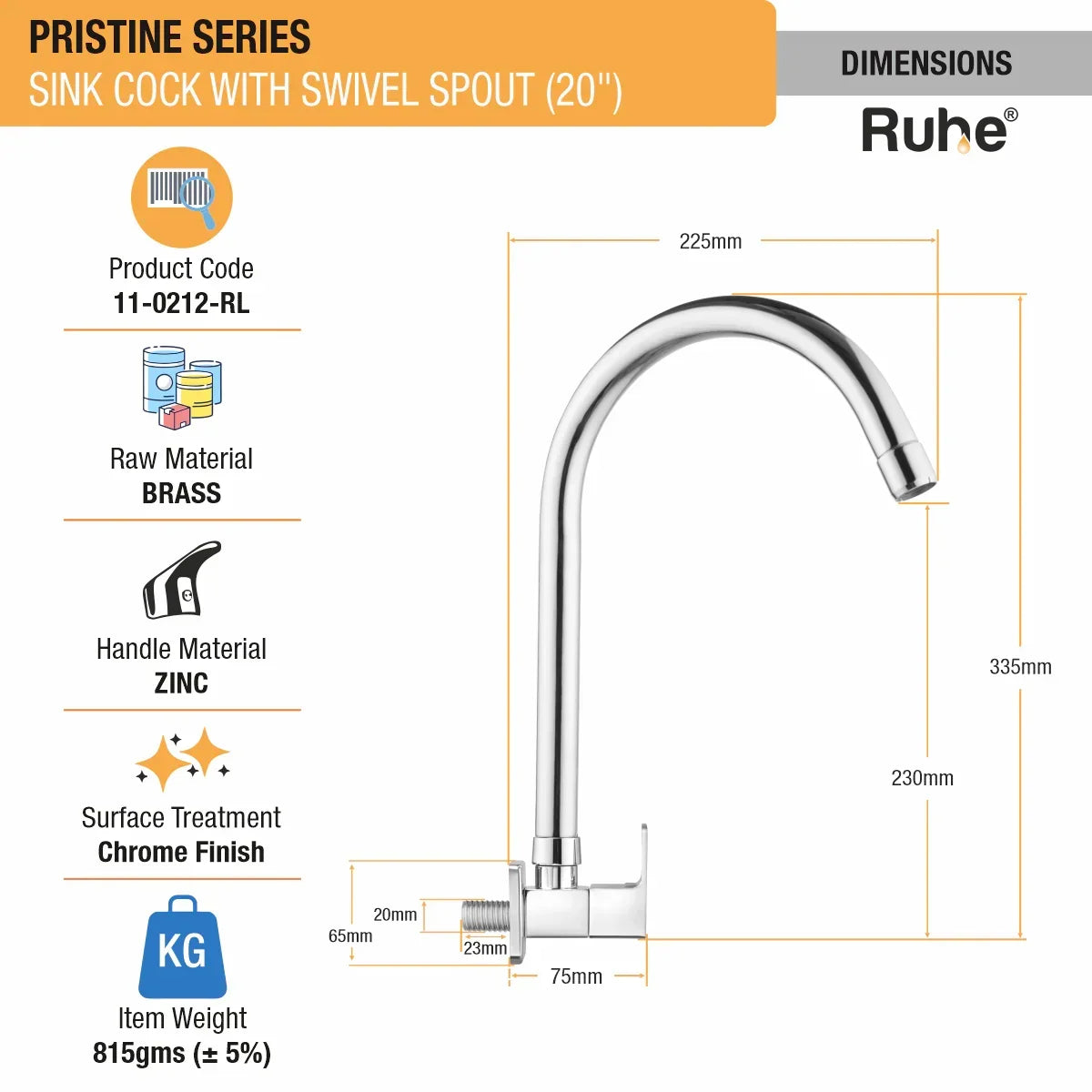 Brass Sink Tap with Swivel Spout