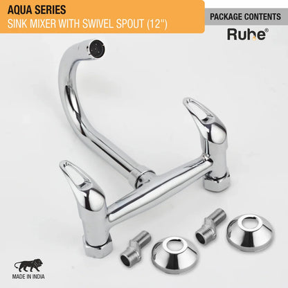Aqua Sink Mixer with Small (12 inches) Round Swivel Spout Faucet package content