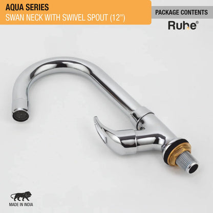 Aqua Swan Neck with Small (12 inches) Round Swivel Spout Faucet package content