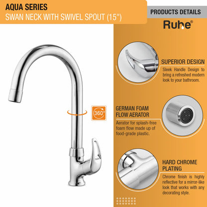 Aqua Deck Mount Wash Basin Tap with Swivel Spout