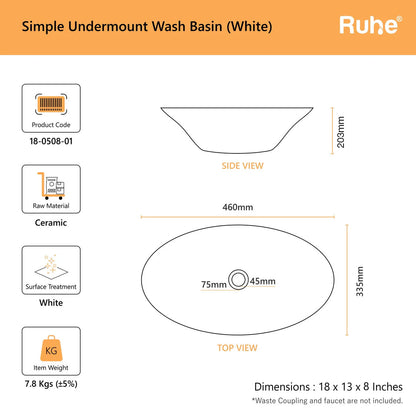 Simple Undermount Wash Basin