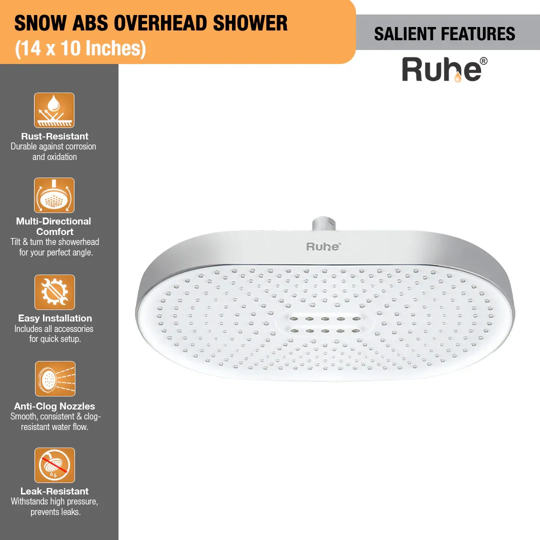 Snow ABS Overhead Shower (14 x 10 Inches)