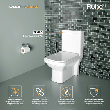 Tempo One-Piece Western Commode, Salient Features