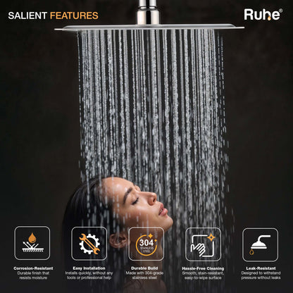 Ultra Sleek 304-Grade SS Overhead Shower 6 Inches Salient Features