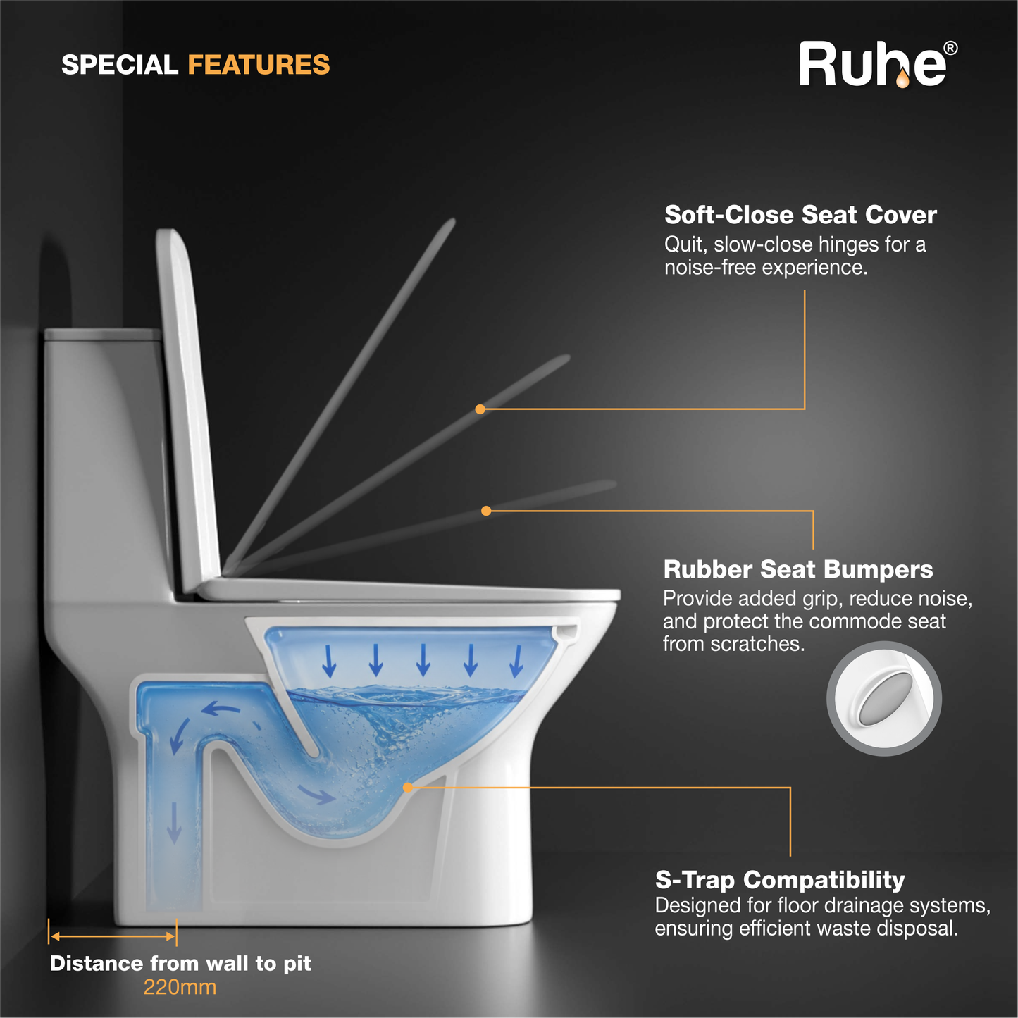 Vero One-Piece Western Commode