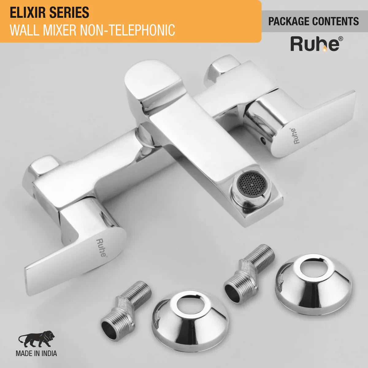 Elixir Wall Mixer Brass Faucet (Non-Telephonic) package content