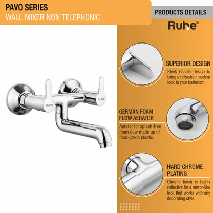 Pavo Wall Mixer Brass Faucet (Non-Telephonic) product details