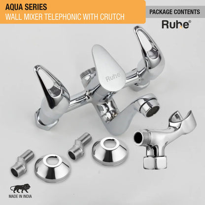 Aqua Telephonic Wall Mixer Brass Faucet (with Crutch) package content