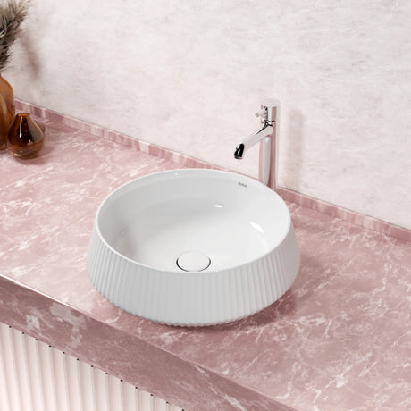 White Castor Table-Top Wash Basin (Lifestyle)