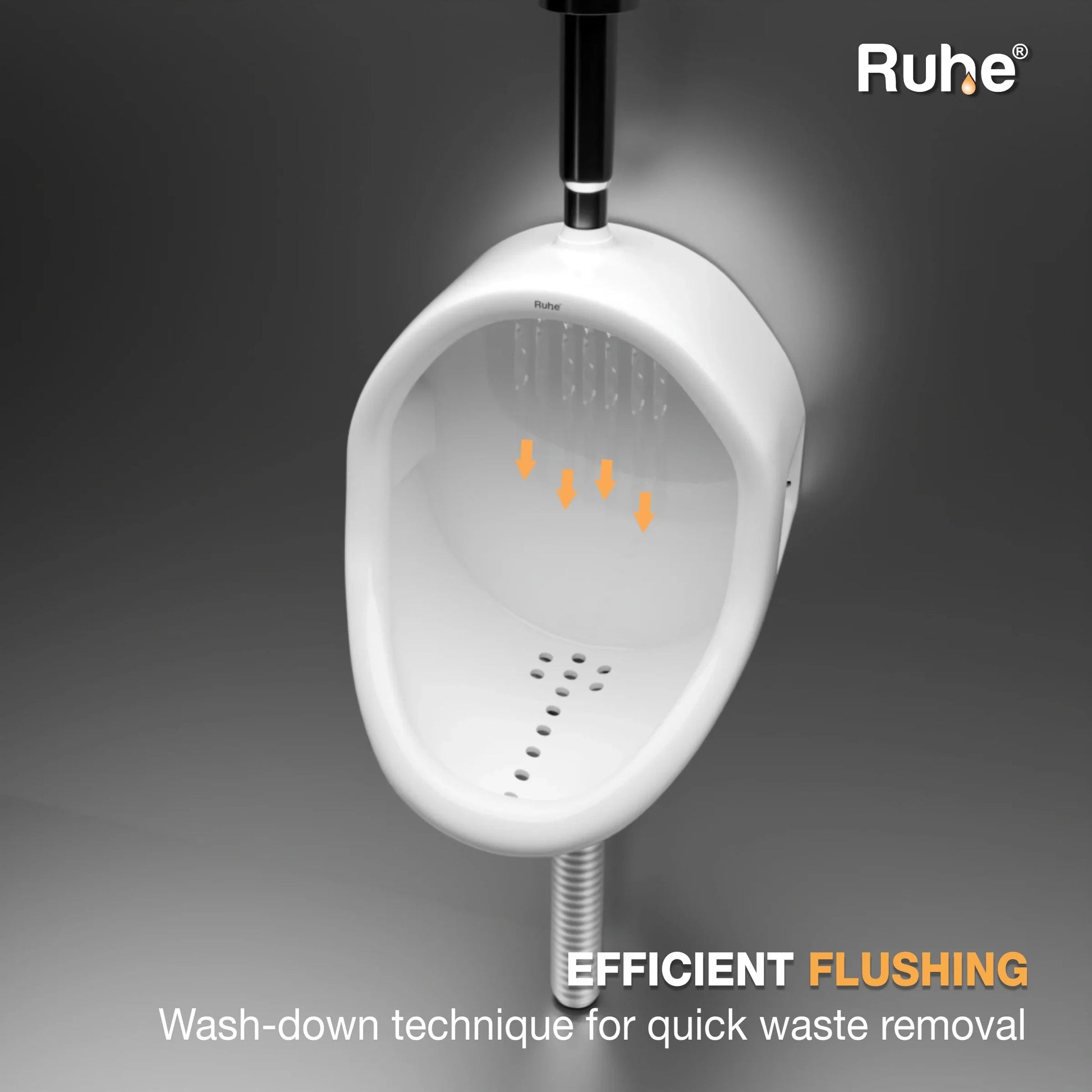 Zylo Wall-Hung Urinal, Efficient Flushing