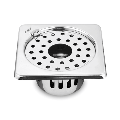 Air Square 304-Grade Floor Drain with Collar, Hinge, Hole & Cockroach Trap (5 x 5 Inches) - by Ruhe - Ruhe