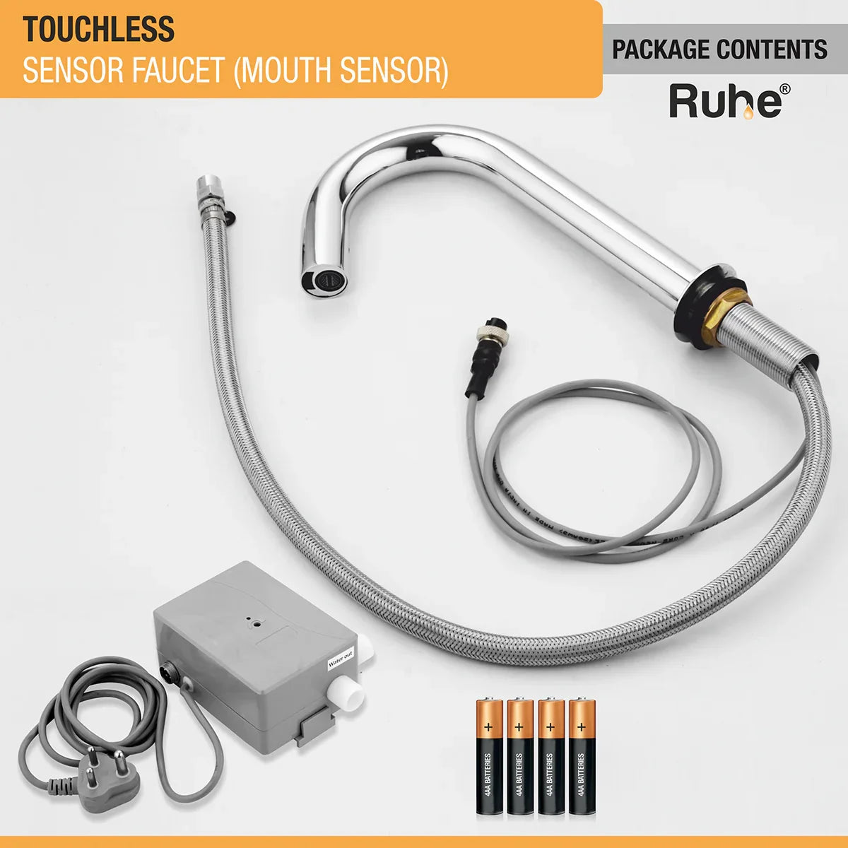 Automatic Touchless Faucet with Mouth Sensor package content