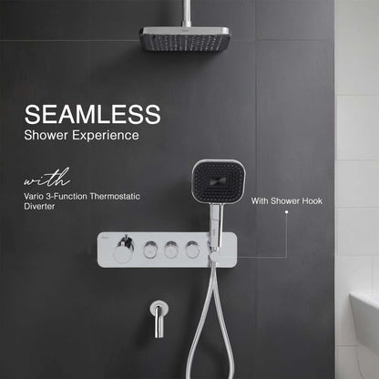 Vario 3-Function Thermostatic Diverter Set with Shower Hook