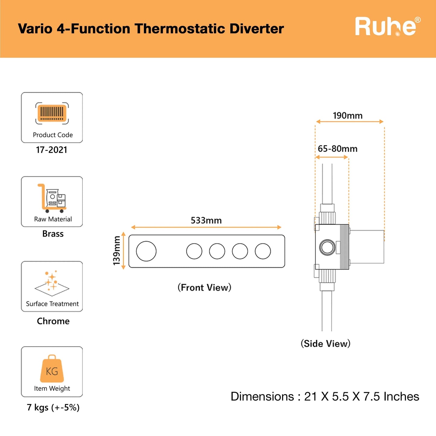 Vario 4-Function Thermostatic Diverter Set