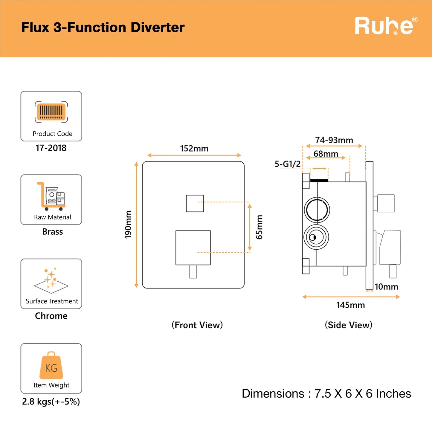 Flux 3-Function Diverter Set