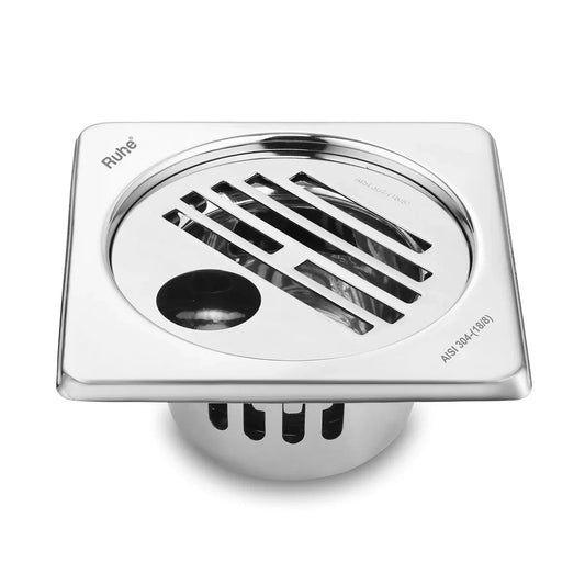 Classic Floor Drain with Collar Square (5 x 5 Inches) with Hole and Cockroach Trap (304 Grade)