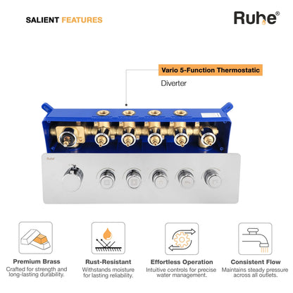 Vario 5-Function Thermostatic Diverter Set