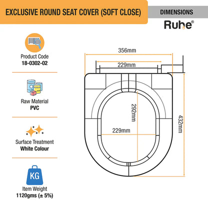 Round Toilet Seat Cover (Soft Close)