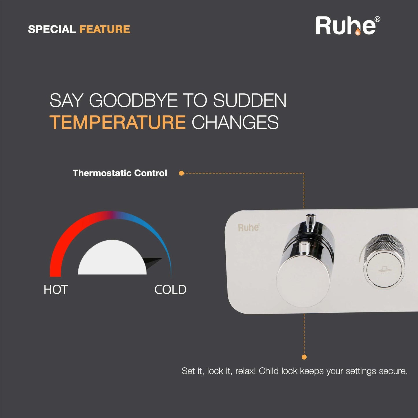 Vario 3-Function Thermostatic Diverter Set with Shower Hook