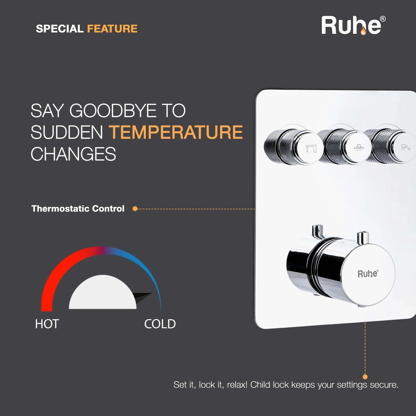 Vario 3-Function Thermostatic Diverter Set