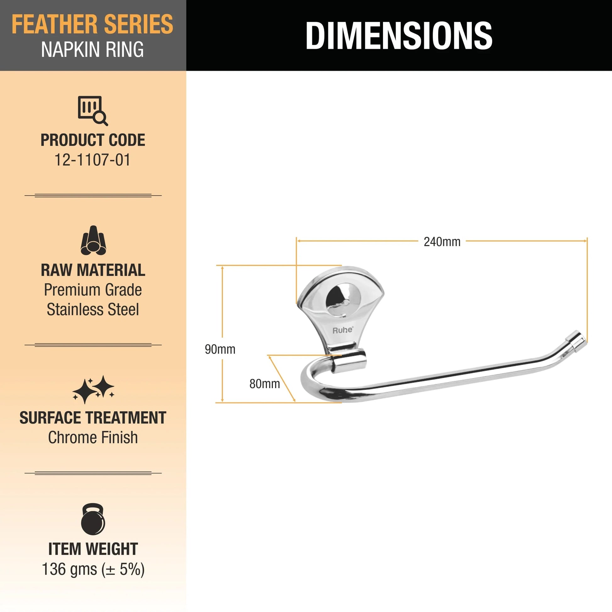 Feather Stainless Steel Napkin Ring 2