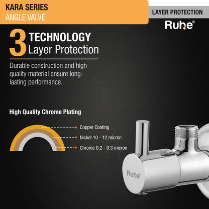 Kara Angle Valve Brass Faucet 3 layer protection