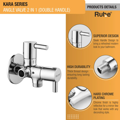 Kara Angle Valve 2 in 1 Double Handle Faucet details