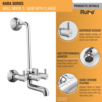 Kara Wall Mixer with L Bend Faucet details