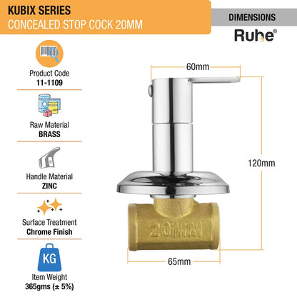 Kubix Concealed Stop Valve