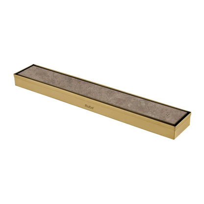 Marble-Insert Shower Drain Channel (2 Inches)