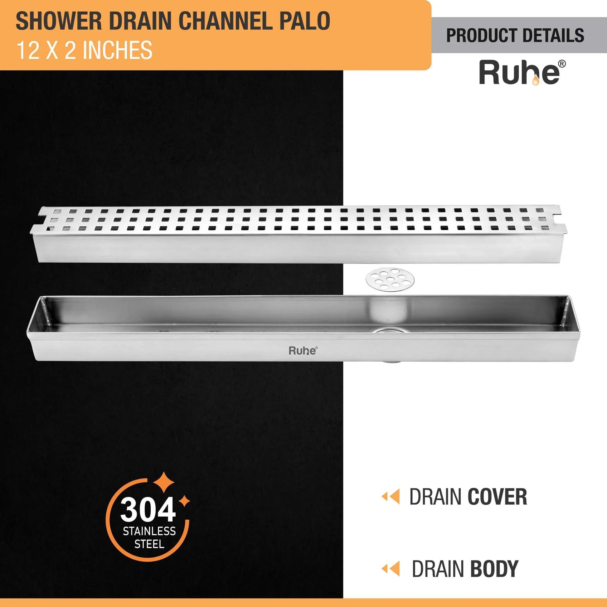 Palo Shower Drain Channel (12 X 2 Inches) product details