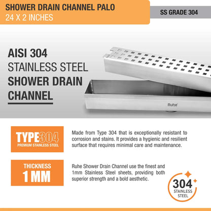 Palo Shower Drain Channel (2 Inches)