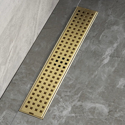Palo Shower Drain Channel (48 x 3 Inches) YELLOW GOLD installed