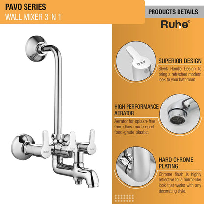 Pavo Wall Mixer 3-in-1 Brass Faucet product details