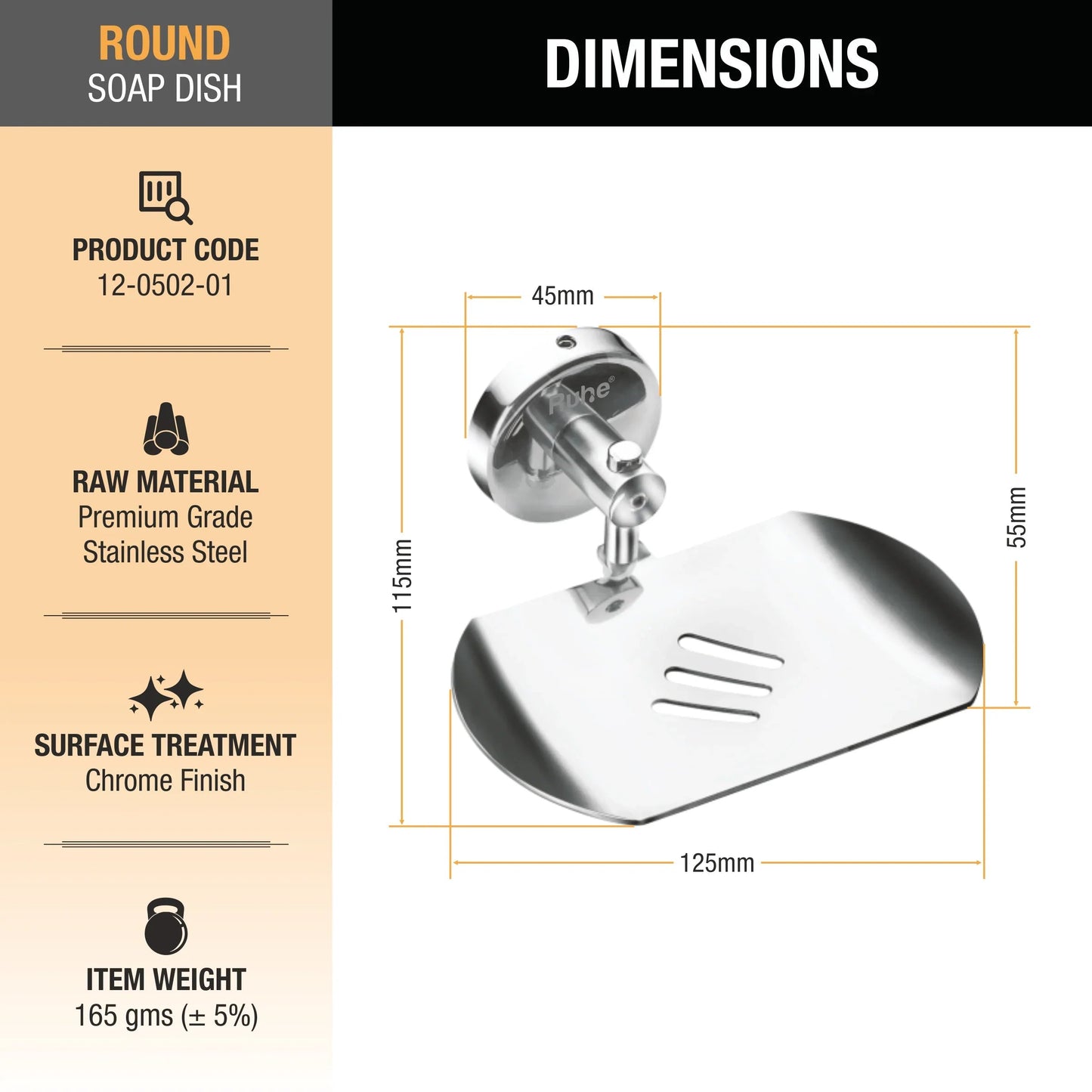 Round Stainless Steel Soap Dish 2