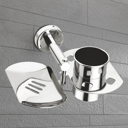 Round Stainless-Steel Soap Dish with Tumbler Holder 3