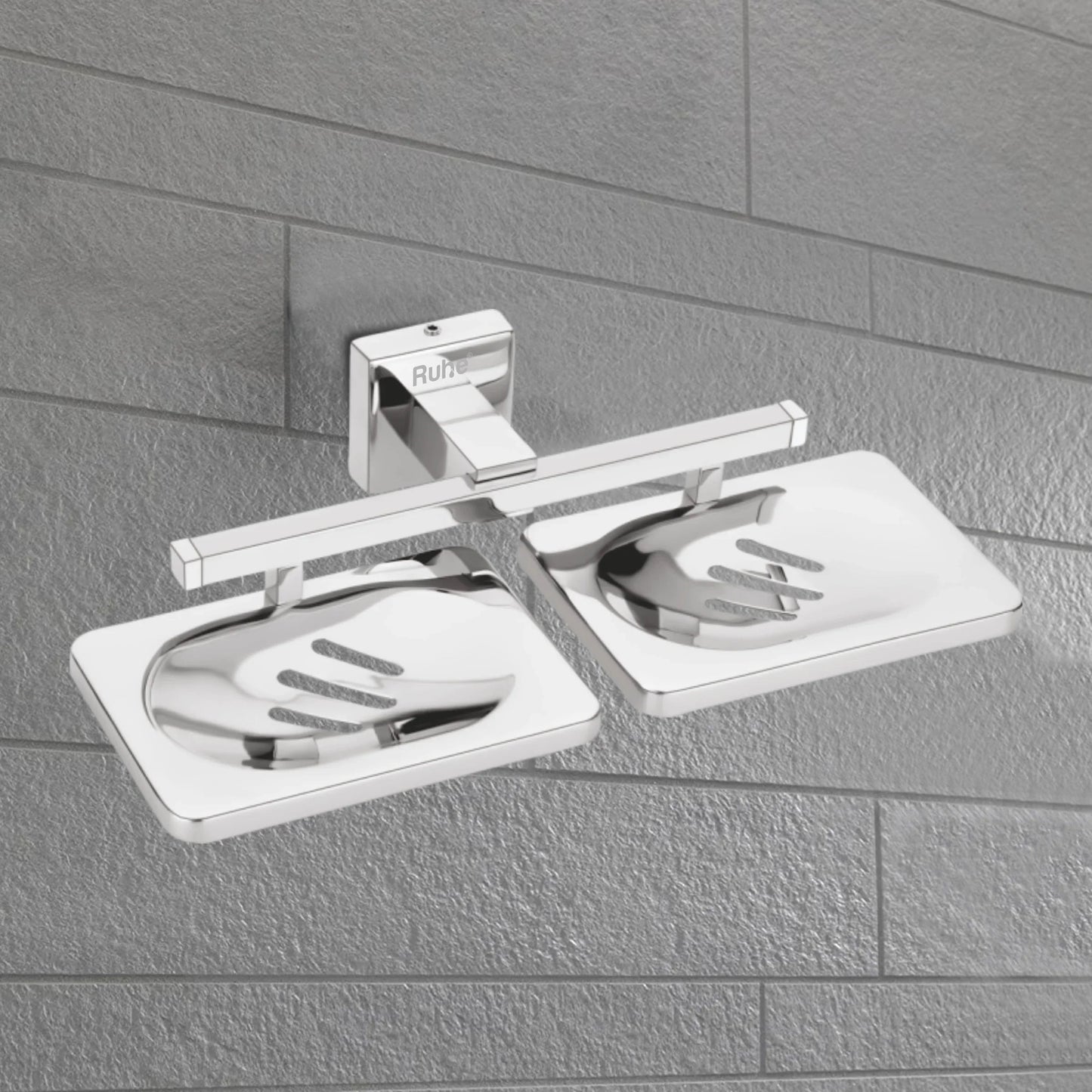Square Stainless Steel Double Soap Dish 3