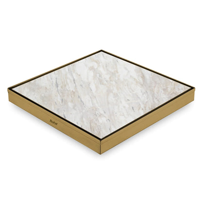 Tile-Insert Shower Drain Channel (12 x 12 Inches)