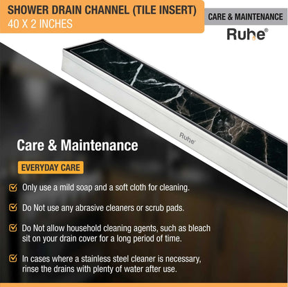 Tile-Insert Shower Drain Channel (2 Inches)