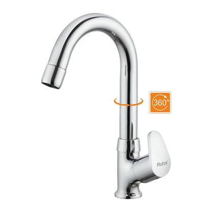 Vela Swan Neck with Small (12 inches) Round Swivel Spout Brass Faucet